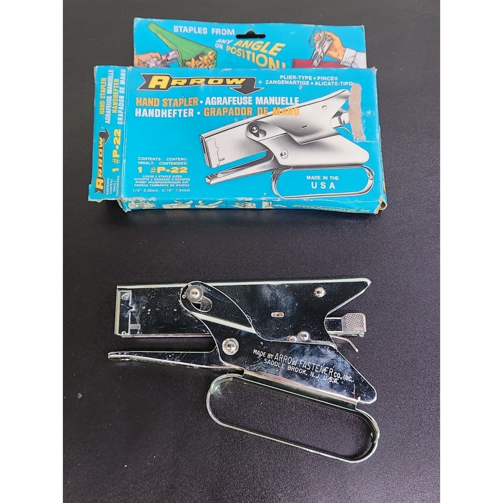 Vintage Arrow Fastener P22 Heavy Duty Plier Type Stapler